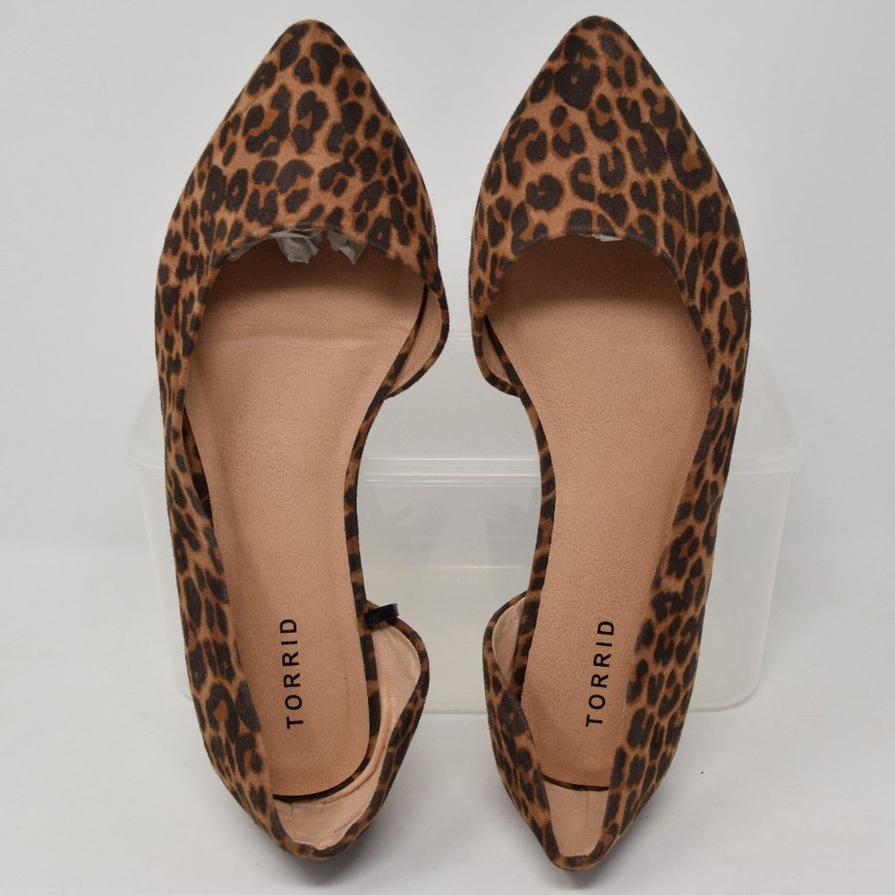 Torrid Leopard D'Orsay Flat 10 W Animal Print Shoe Ballet Slip On Closed Toe - Picture 4 of 11